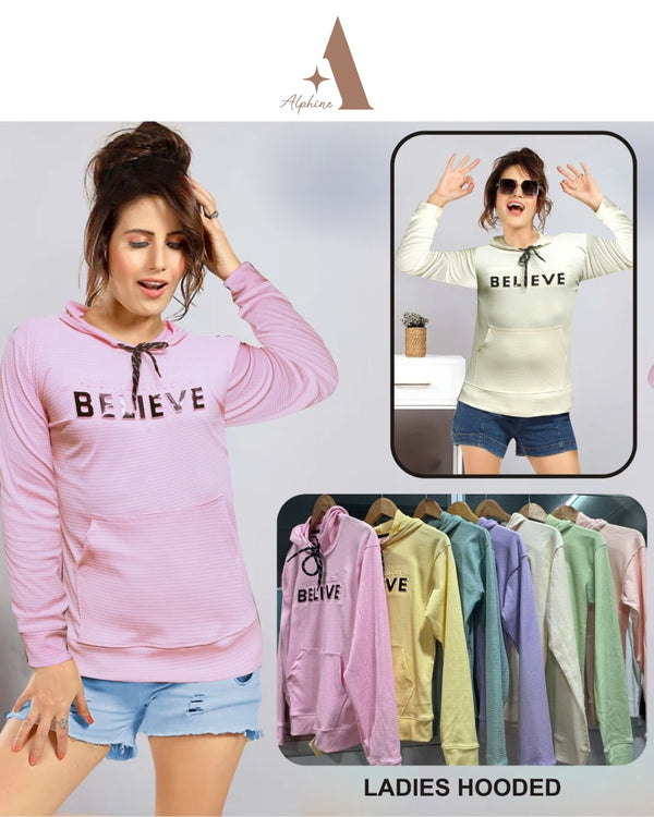 Hood Tshirts for Women With front Typography Print - Perfect for summers