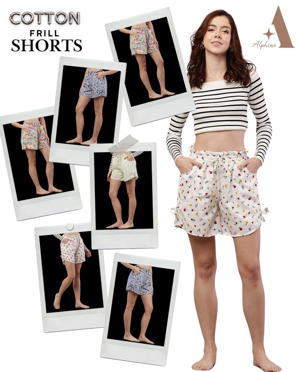 Bow & Frill Shorts for Women - Summers casual wear