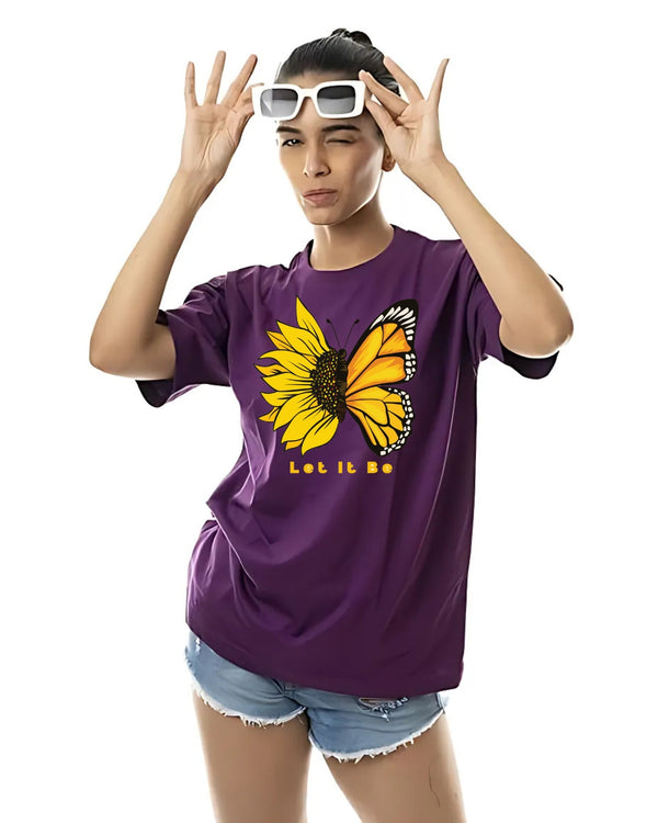 Alphine Women Cotton Tshirt - SunButterfly Statement Tee🌻🦋