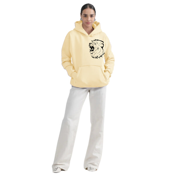 ALPHINE WOMENS COZY LION ROAR PRINT FLEECE HOODIE