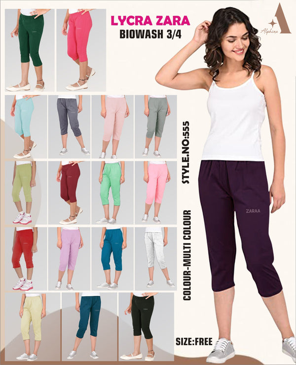 Women Biowash Zara 3-4th Capri (Multiple Colors Available)
