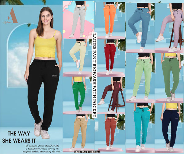Women Biowash Full Length Pajama With Side Pockets